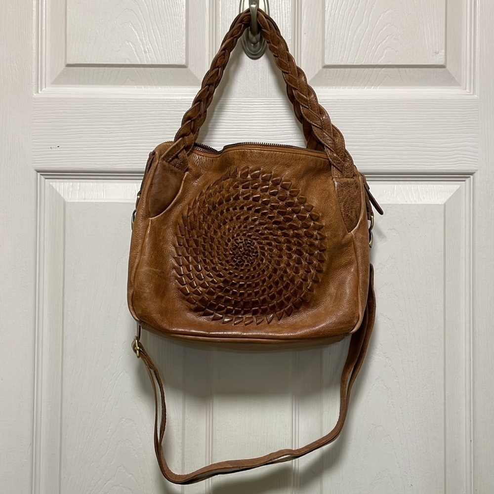 MILO |Vichy 172 |Brown | Boho|Leather |Handbag/Crossbody |Braided Handles| Purse